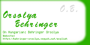 orsolya behringer business card
